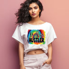 Women's Mother Hustler Graphics Printed Oversized T-Shirt