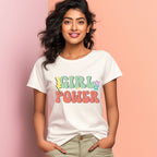 Women's Girl Power Design Printed T-Shirt