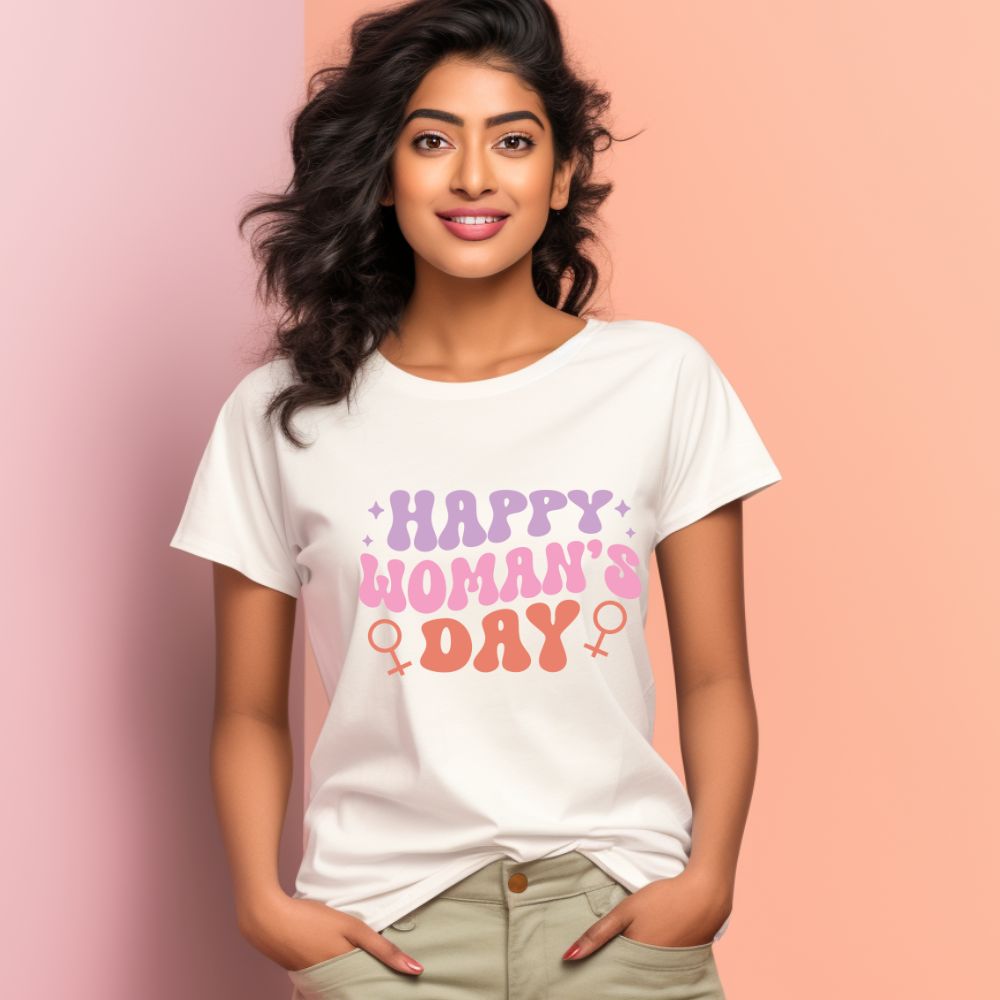 Women's Happy Womens Day Design Printed T-Shirt
