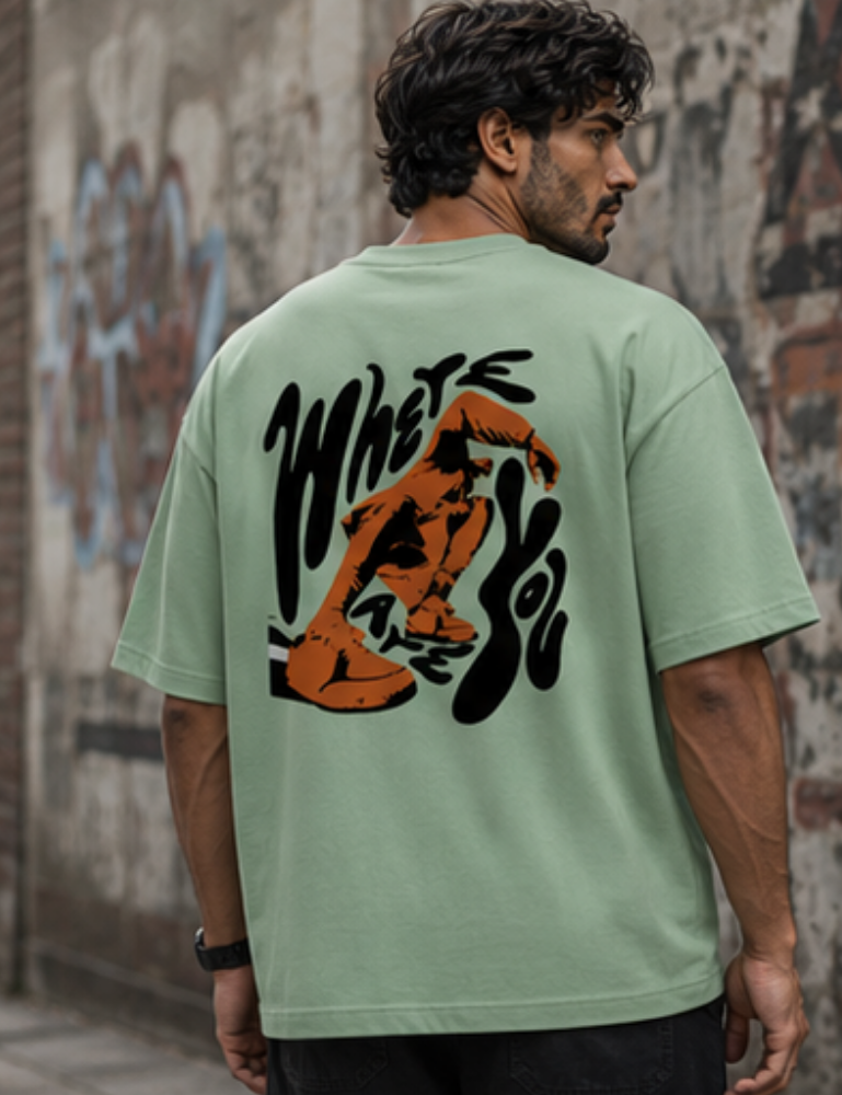 Men’s Premium Oversized T-Shirt – Where Are You
