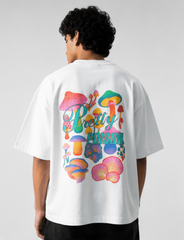 Men’s Oversized T-Shirt – Pretty Poison - White#-Creativeya.com Main image