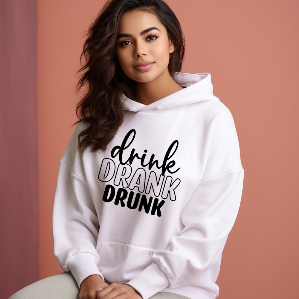 Women's Drink Drank Drunk Graphics Printed Hoodies