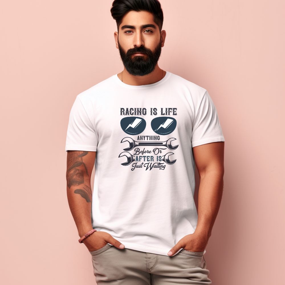 Men's Racino Is Life Design Printed T-Shirt Main image