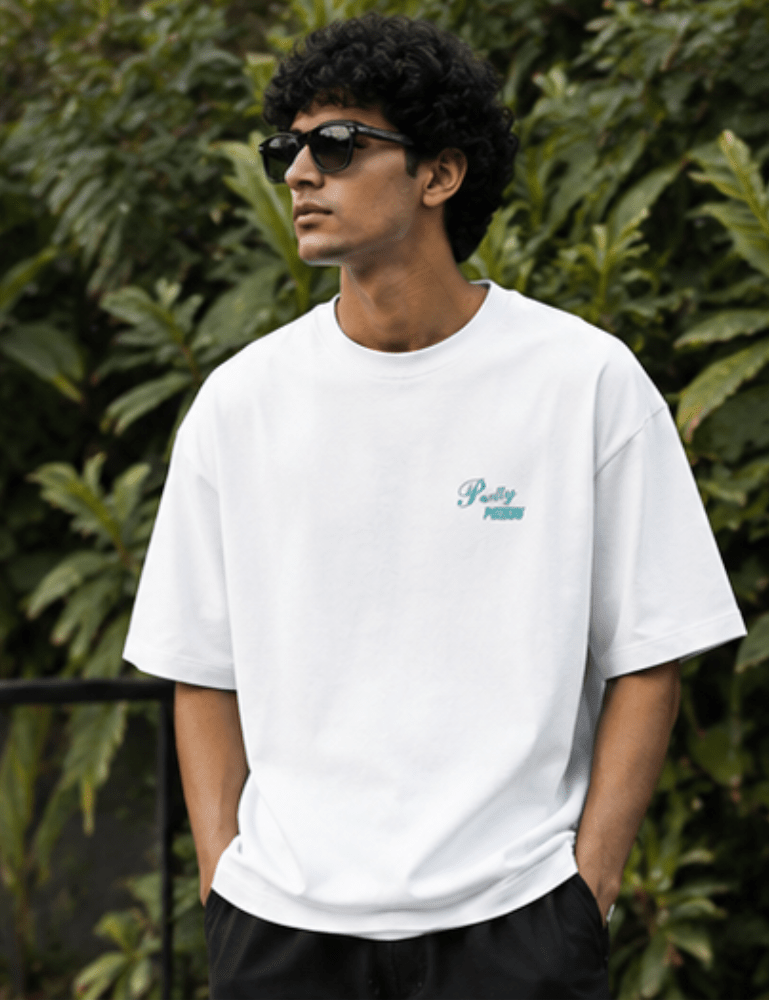 Men’s Oversized T-Shirt – Pretty Poison - White#-Creativeya.com