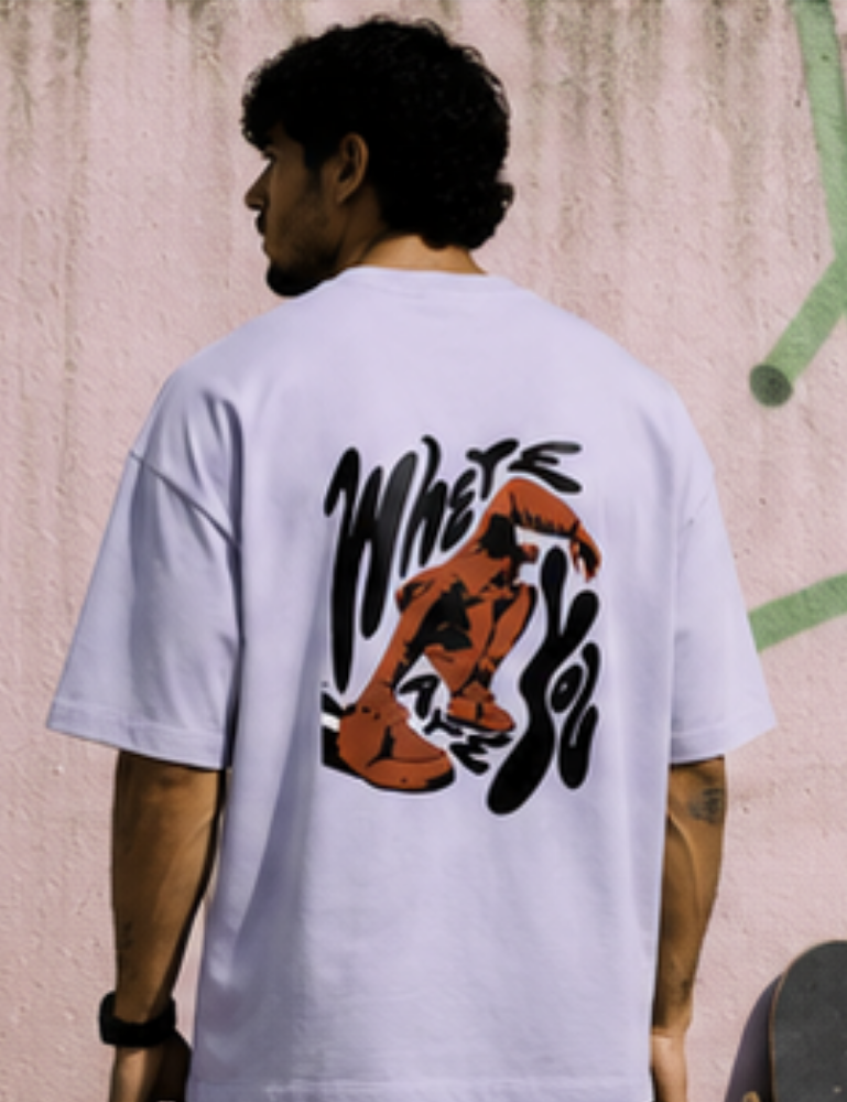 Men’s Premium Oversized T-Shirt – Where Are You