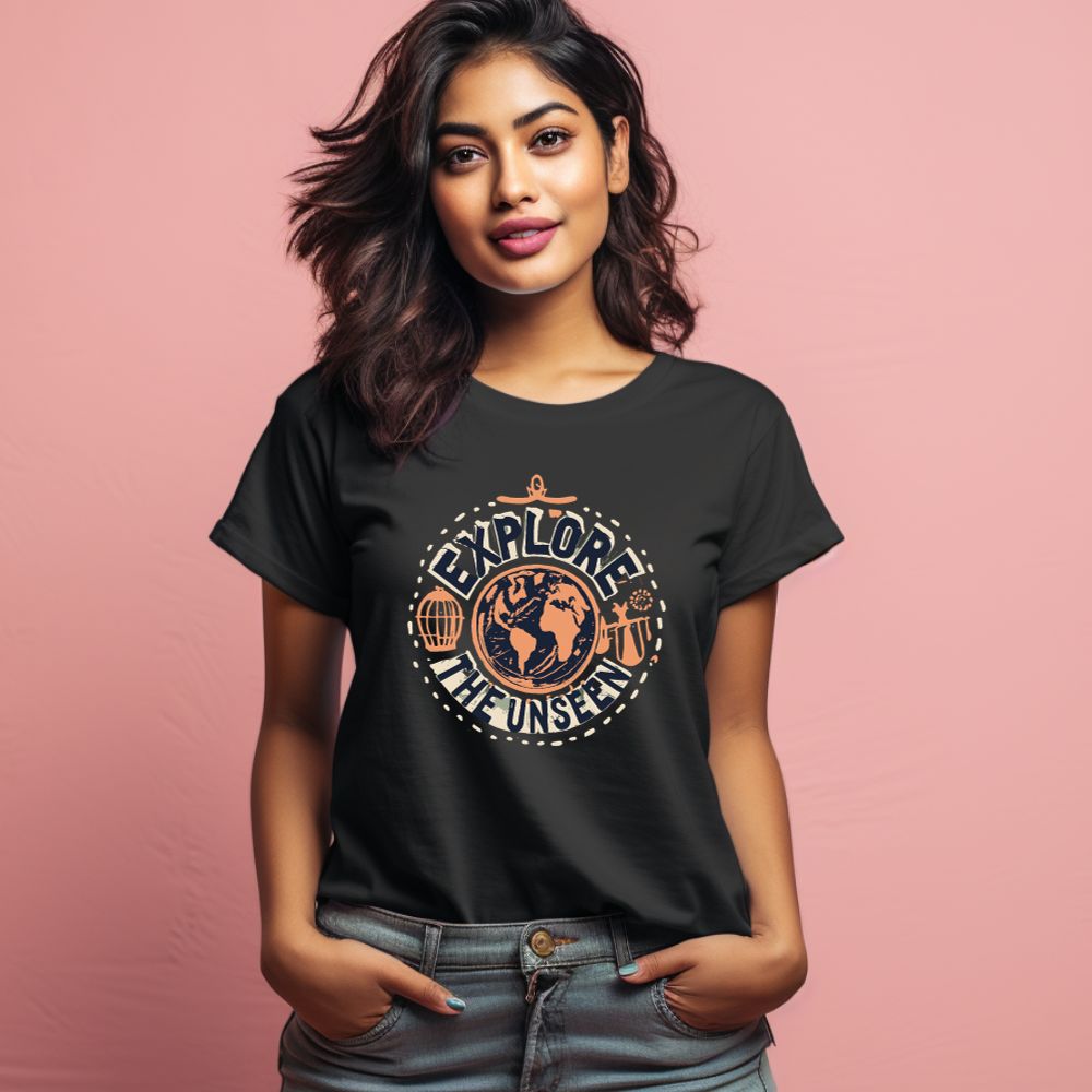 Women's Explore the unseen Graphics Printed T-Shirt Main image