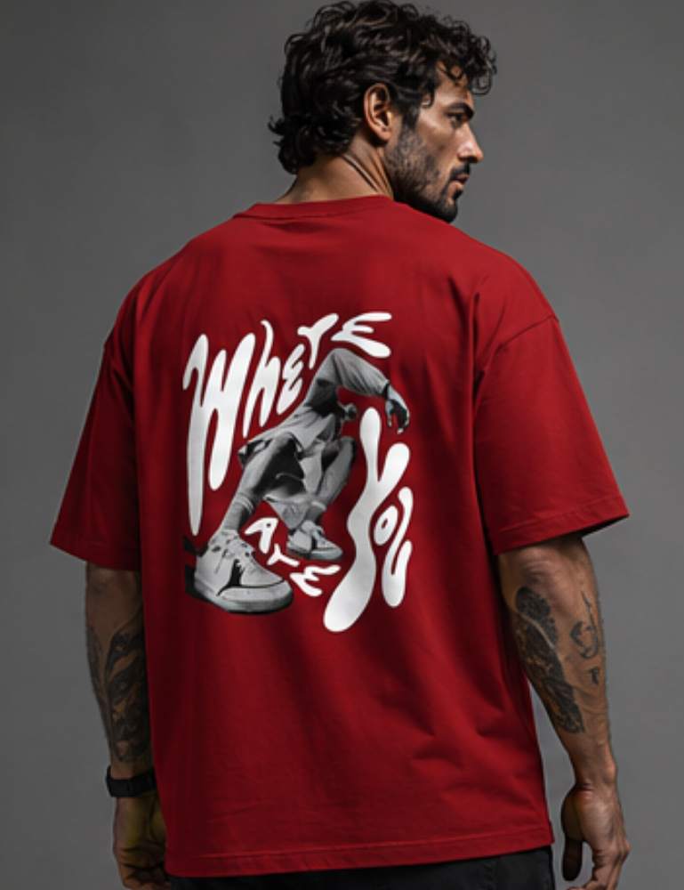 Men’s Premium Oversized T-Shirt – Where Are You