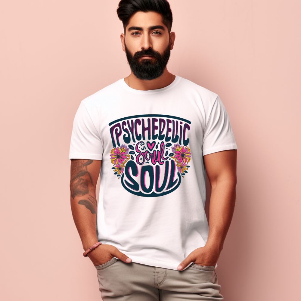 Men's Psychedelic Soul Design Printed T-Shirt