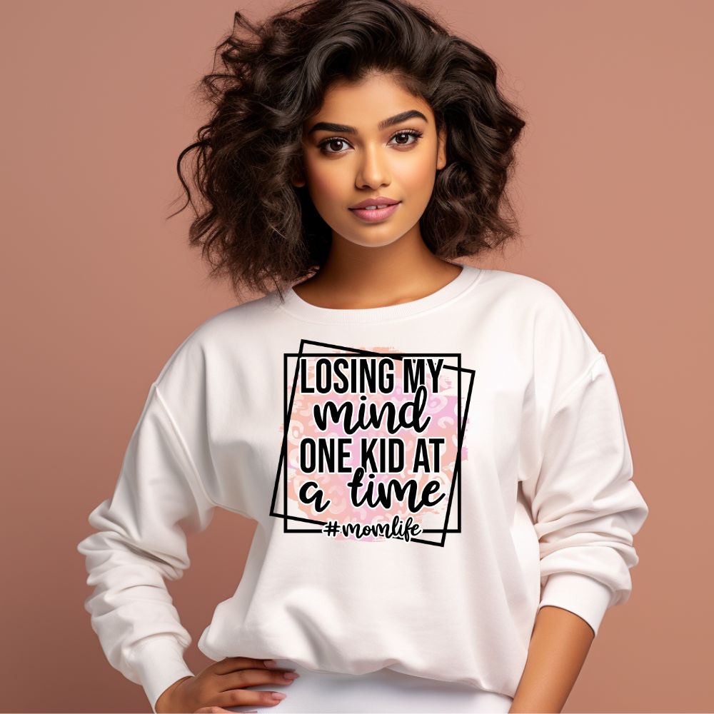 Women's Losing My Mind One Kid At A Time Graphics Printed Sweatshirts Main image