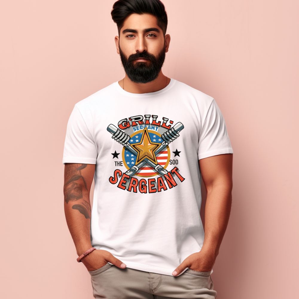 Men's Grill Sergeant Design Printed T-Shirt