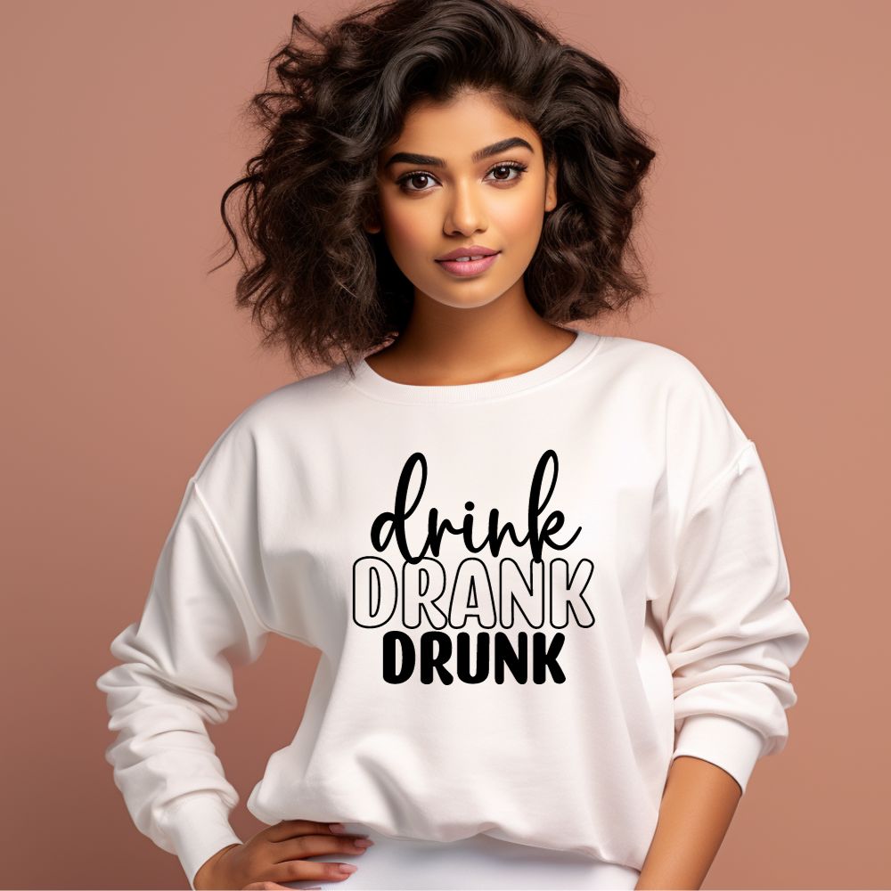 Women's Drink Drank Drunk Graphics Printed Sweatshirts
