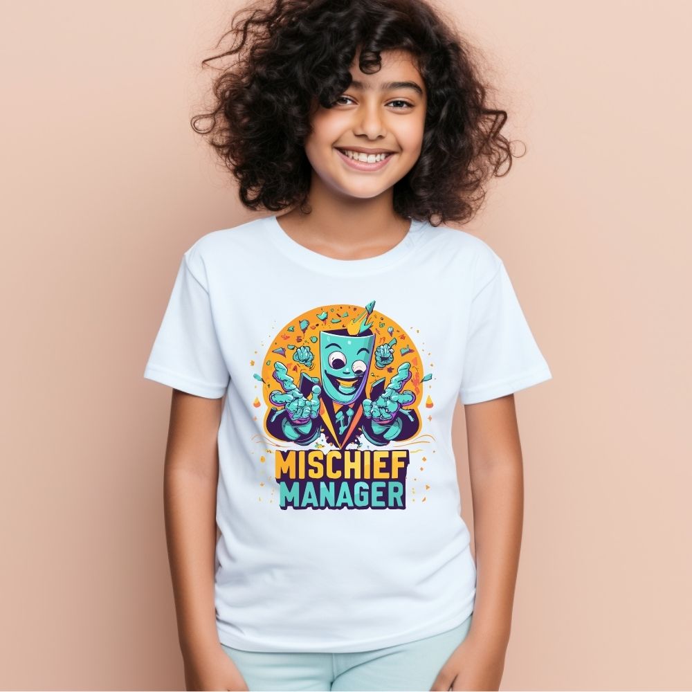 Kid's Mischief Manager New Graphics Printed T-Shirt