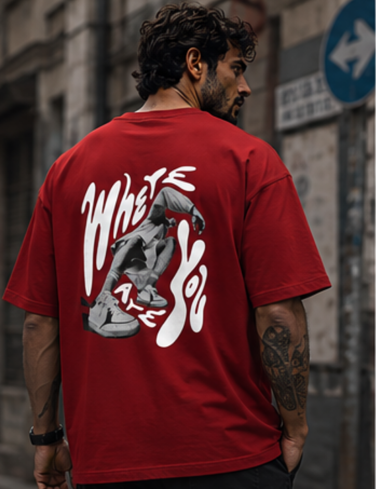 Men’s Premium Oversized T-Shirt – Where Are You