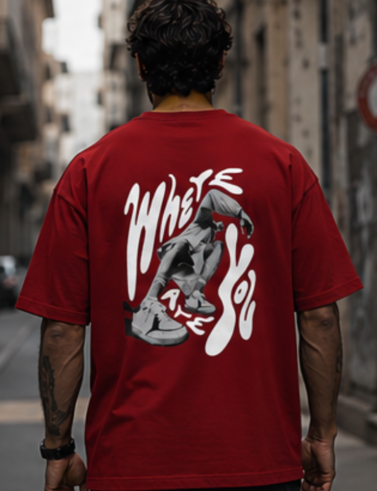 Men’s Premium Oversized T-Shirt – Where Are You