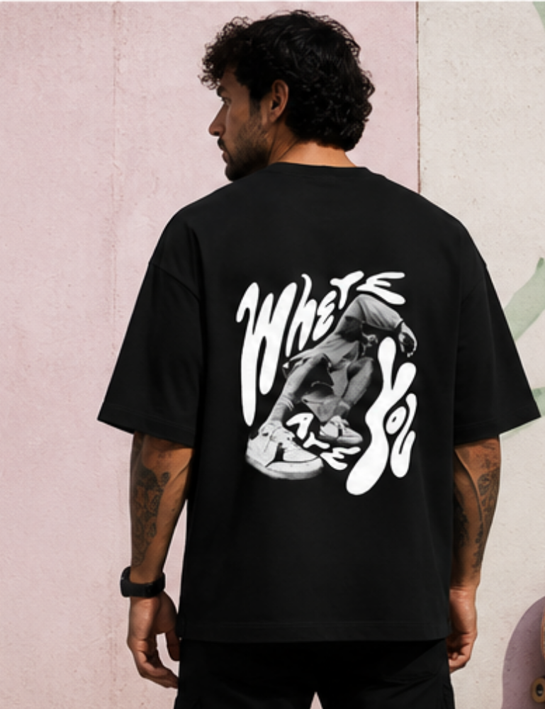 Men’s Premium Oversized T-Shirt – Where Are You