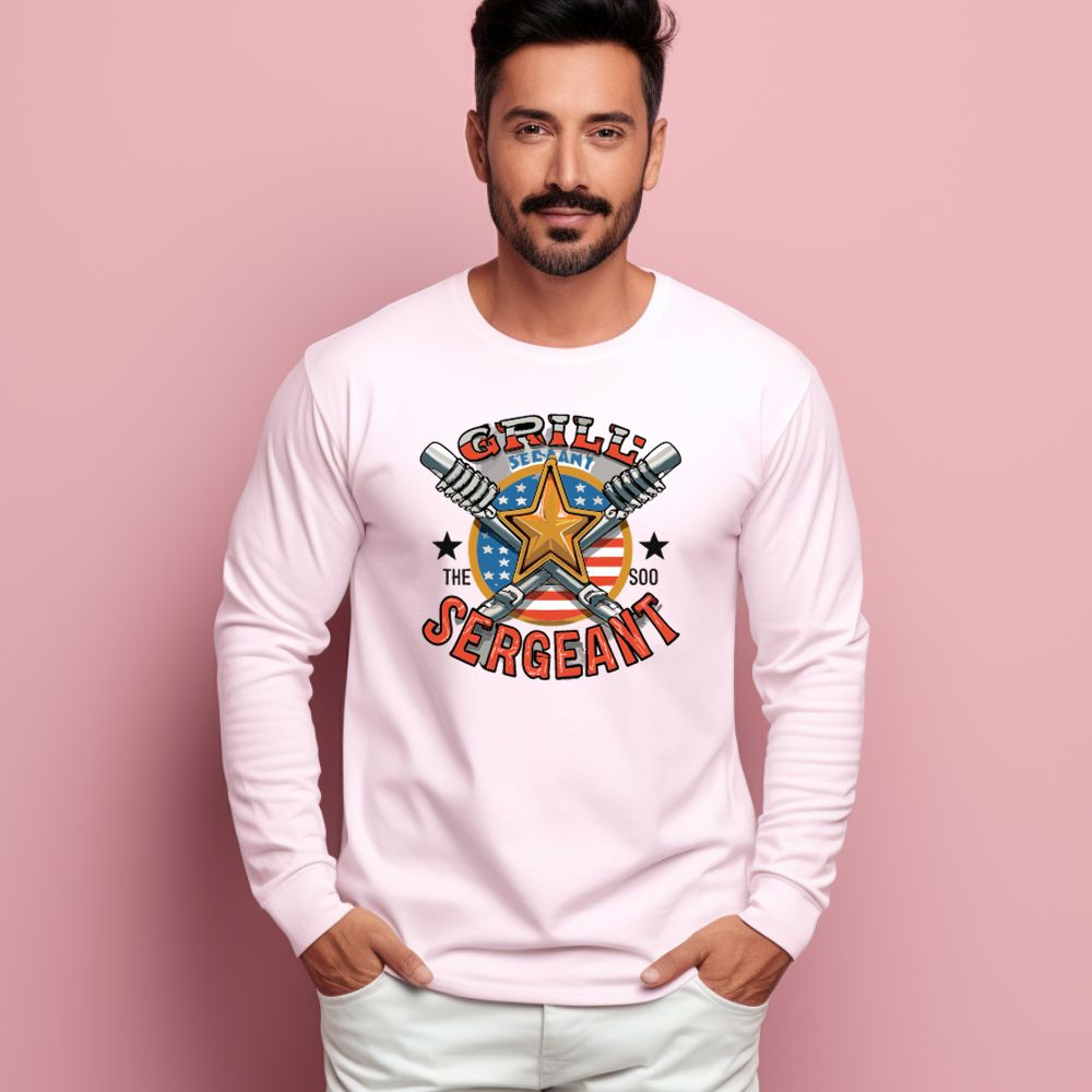 Men's Grill Sergeant Quote Printed Full Sleeve T Shirt