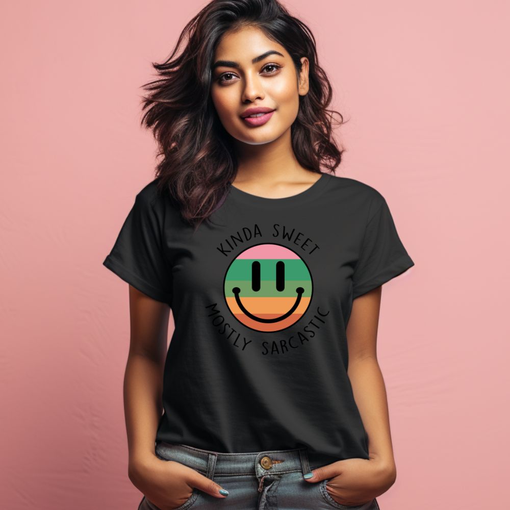 Women's Kinda Sweet Mostly Sarcastic Sarcastic Quotes T-Shirt Main image