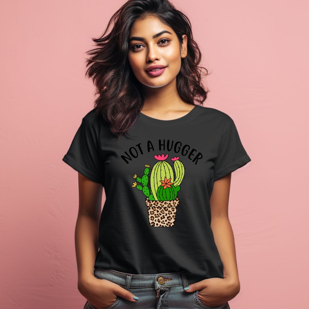 Women's Not A Hugger Sarcastic Quotes T-Shirt Main image