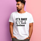 Men's It's Shot O' Clock Somewhere Design Printed Oversized T-Shirt