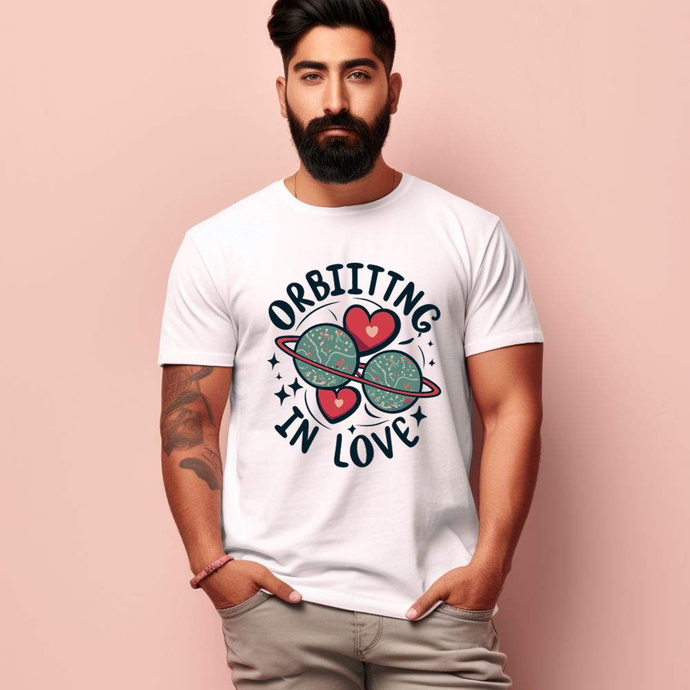 Men's Orbiting in Love New Design Printed T-Shirt