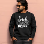 Men's Drink Drank Drunk Graphics Printed Sweatshirts
