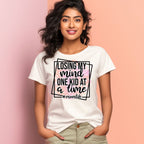 Women's Losing My Mind One Kid At A Time Graphics Printed T-Shirt
