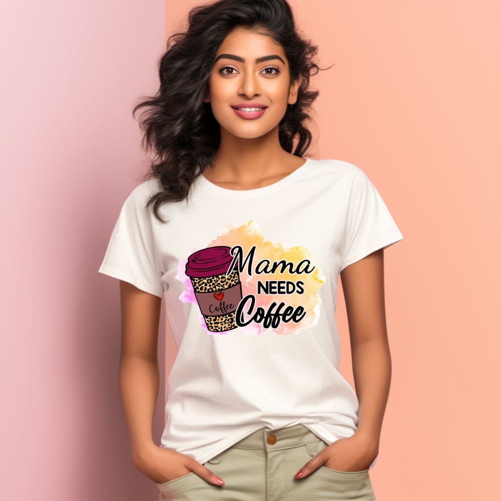 Women's Mama Needs Coffe Graphics Printed T-Shirt Main image