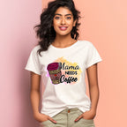 Women's Mama Needs Coffe Graphics Printed T-Shirt