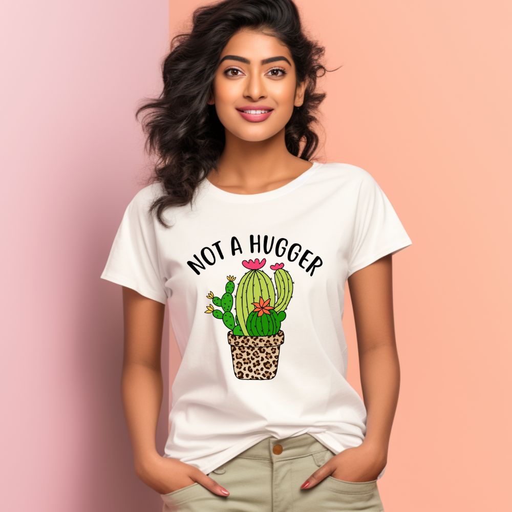 Women's Not A Hugger Sarcastic Quotes T-Shirt Main image