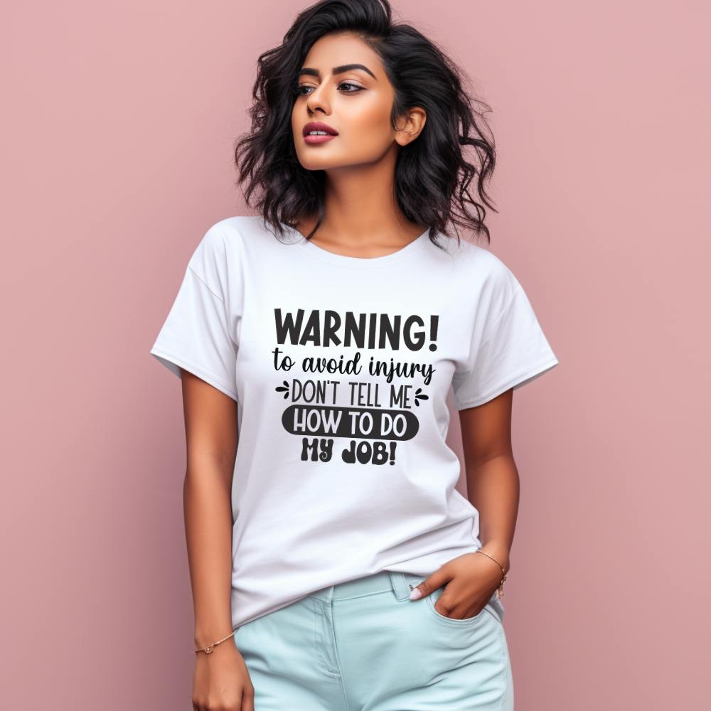 Women's Sarcastic Warning Graphics Printed T-Shirt Main image