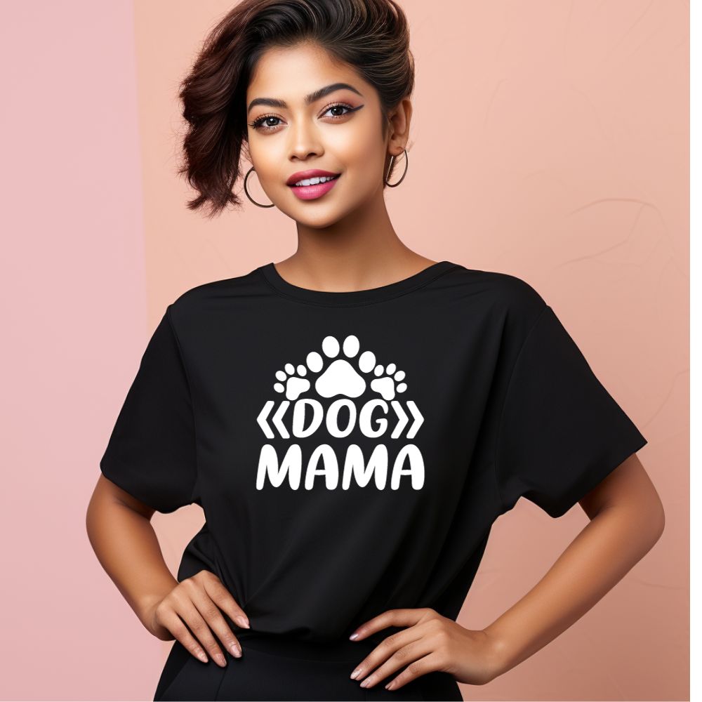 Women's Dog Mama Graphics Printed Oversized T-Shirt Main image