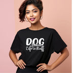 Women's Dog Mamma Life is Rough Graphics Printed Oversized T-Shirt