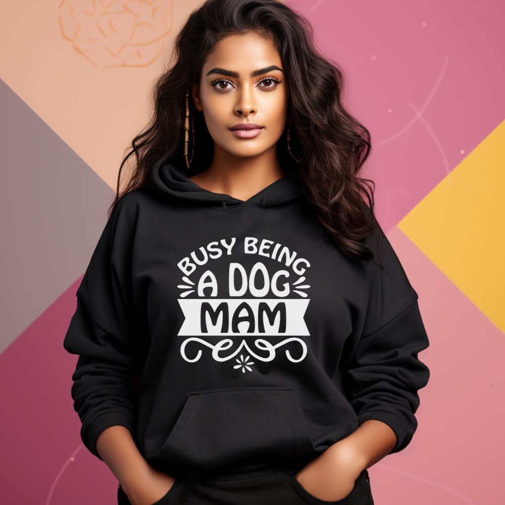 Women's Busy Being A Dog Mam Graphics Printed Hoodies Main image