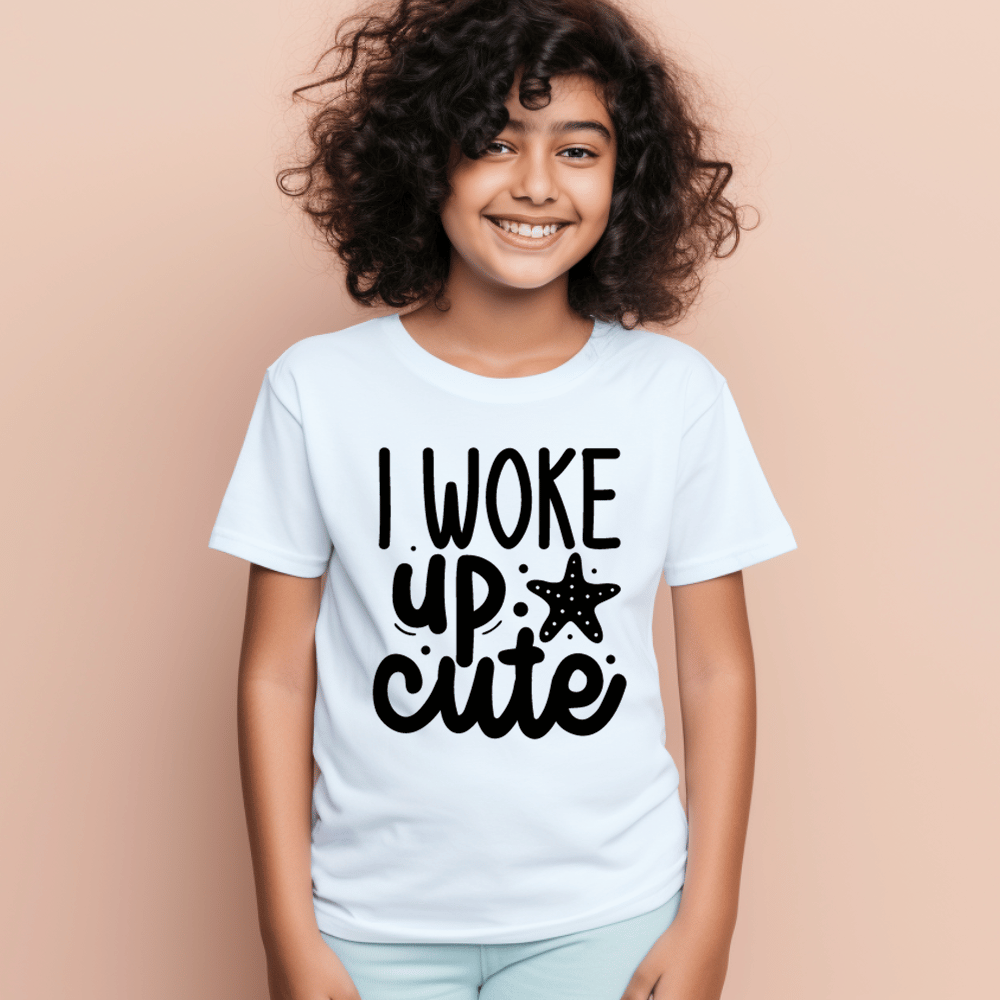 Kid's I Woke Up Cute Graphics Printed T-Shirt