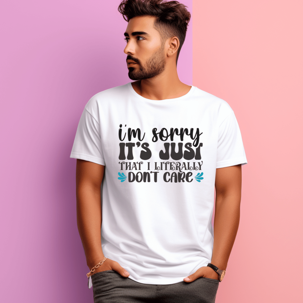 Men's I Just Don't Care Design Printed T-Shirt