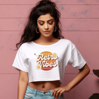 Women's Retro Vibes Graphics Printed Crop Top