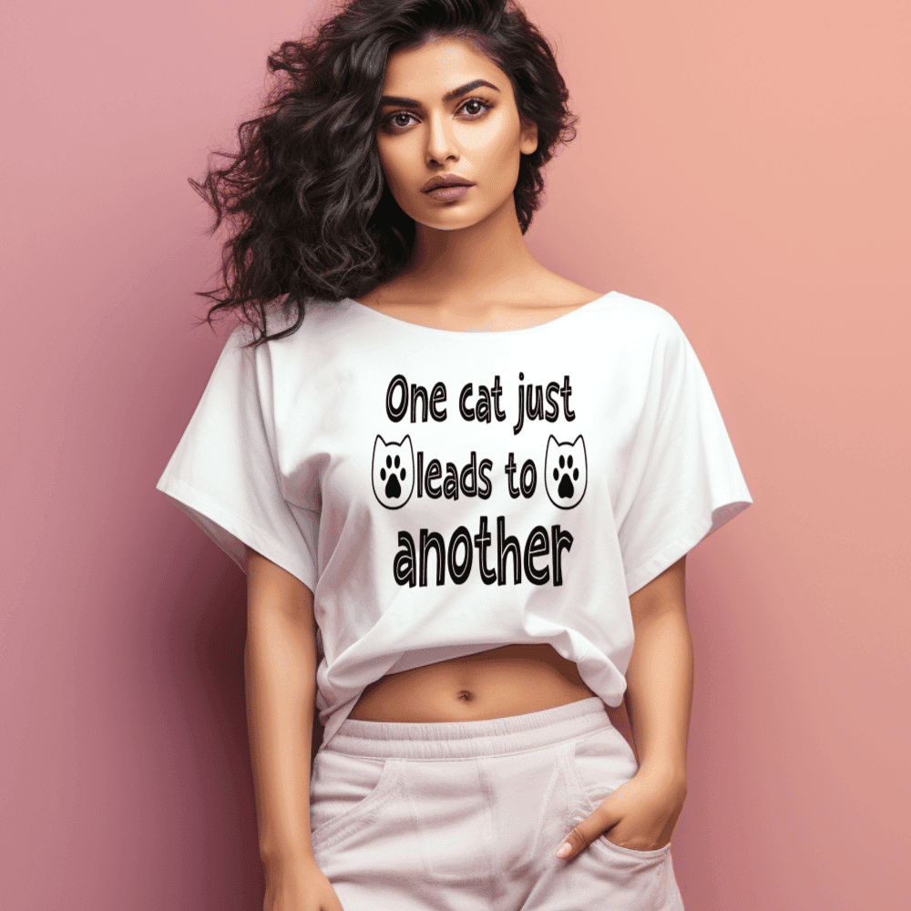 Women's One Cat just Leads to Another Graphics Printed Oversized T-Shirt