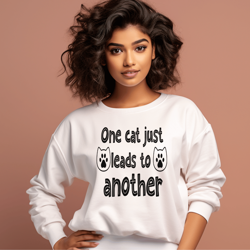 Women's One Cat just Leads to Another Graphics Printed Sweatshirts