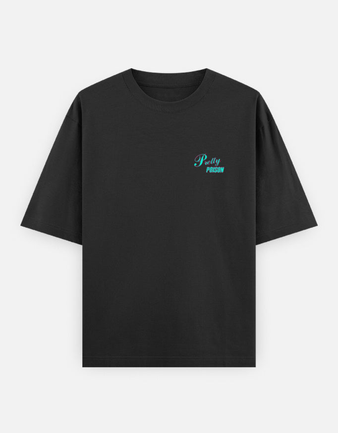Men’s Oversized T-Shirt – Pretty Poison - Black#-Creativeya.com