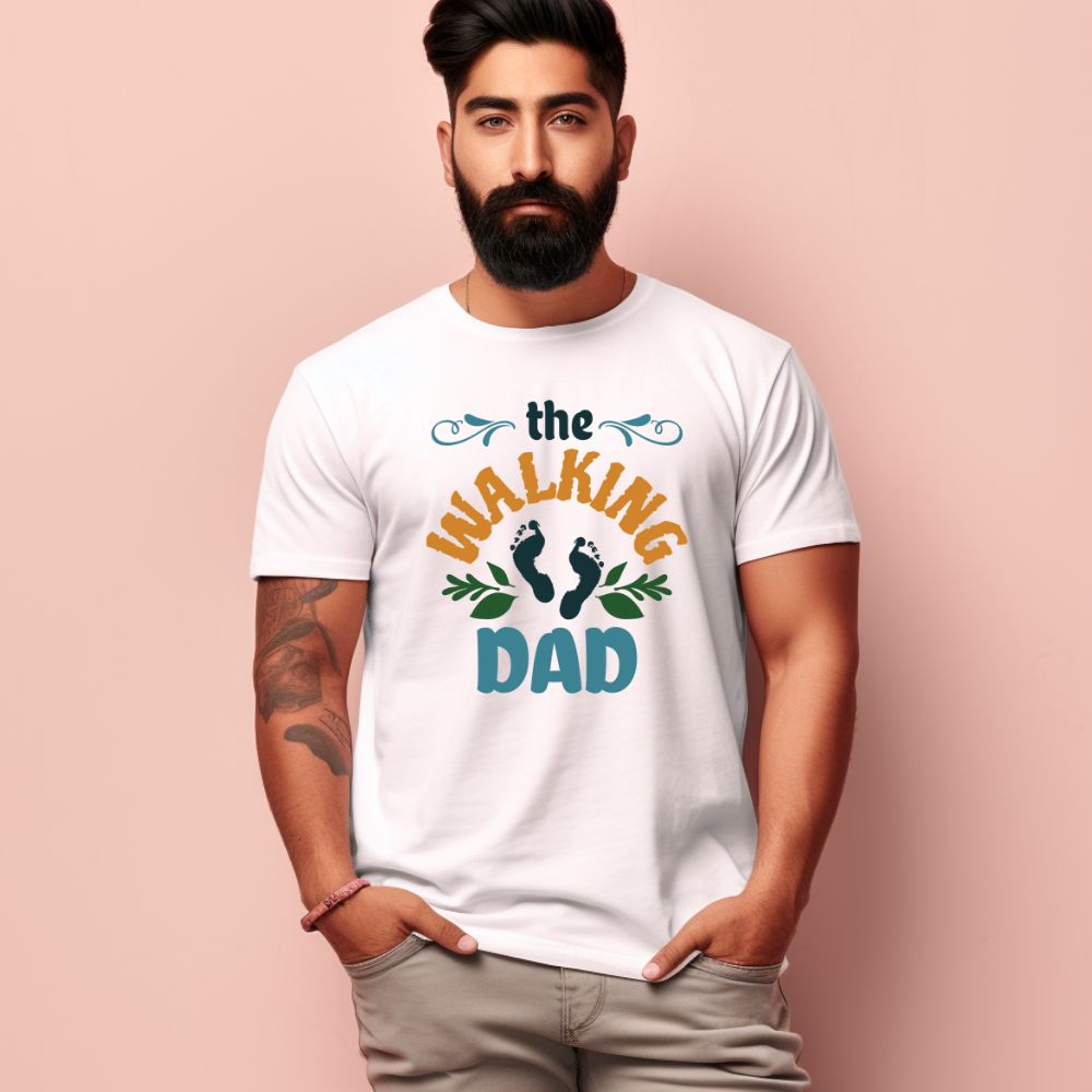 Men's The Walking Dad Design Printed T-Shirt Main image