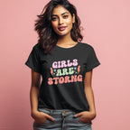 Women's Girls Are Strong Design Printed T-Shirt