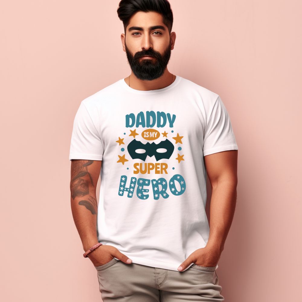 Men's Daddy Is My Super Hero Design Printed T-Shirt Main image