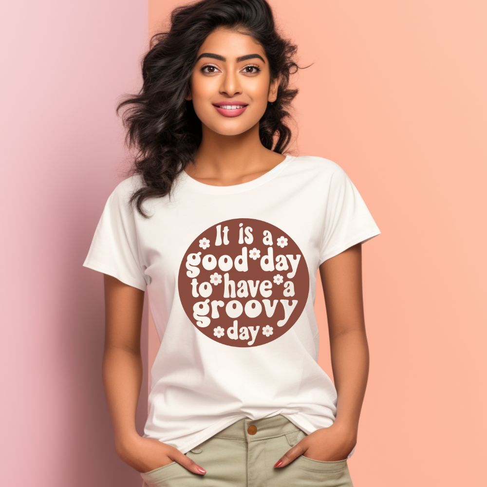 Women's It's a Good Day To Have a Groovy Day Design Printed T-Shirt Main image