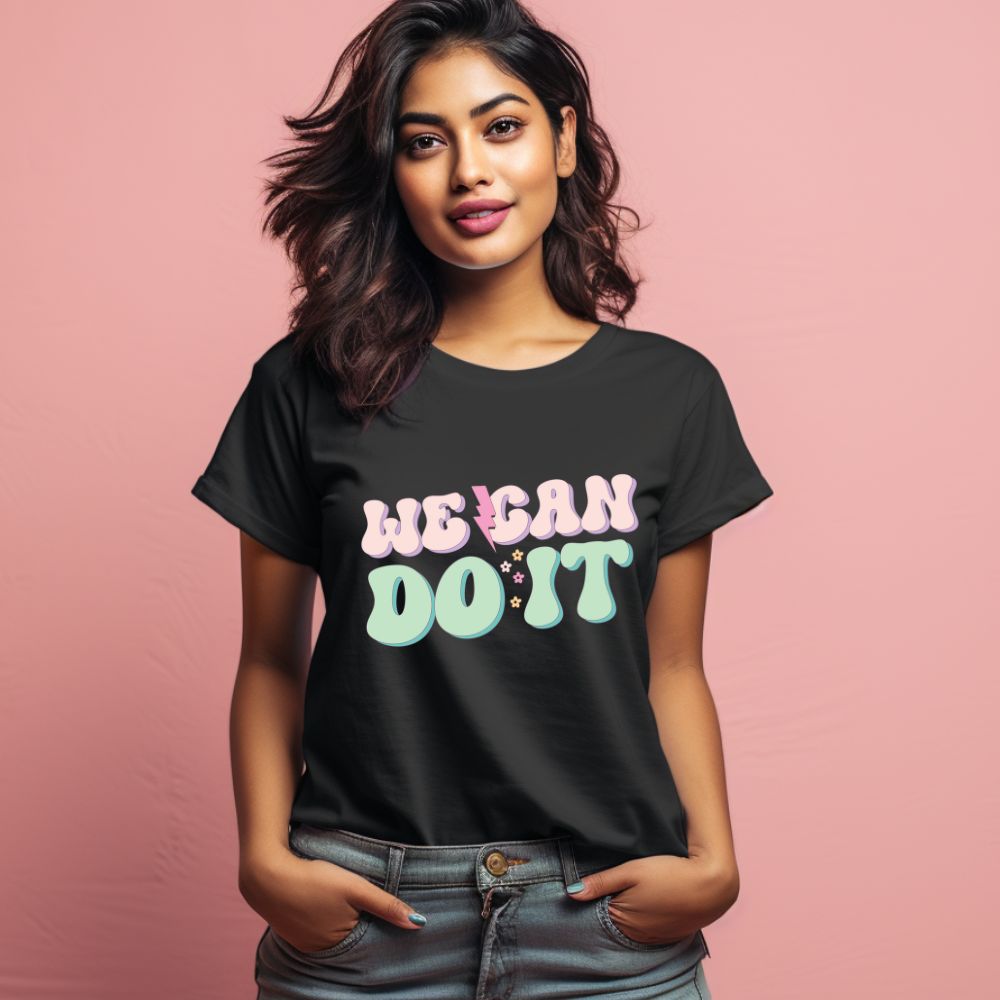Women's We Can Do It Design Printed T-Shirt Main image