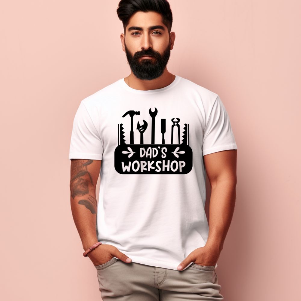 Men's Dads Workshop Design Printed T-Shirt Main image