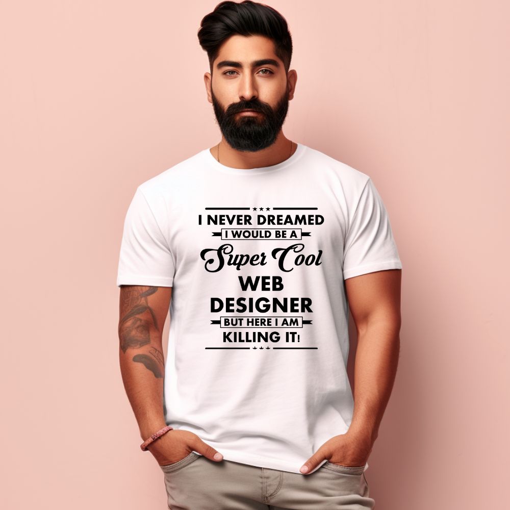 Men's Web Designer Design Printed T-Shirt