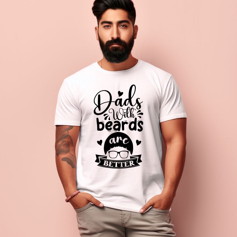 Men's Dads With Beards are Better Design Printed T-Shirt Main image