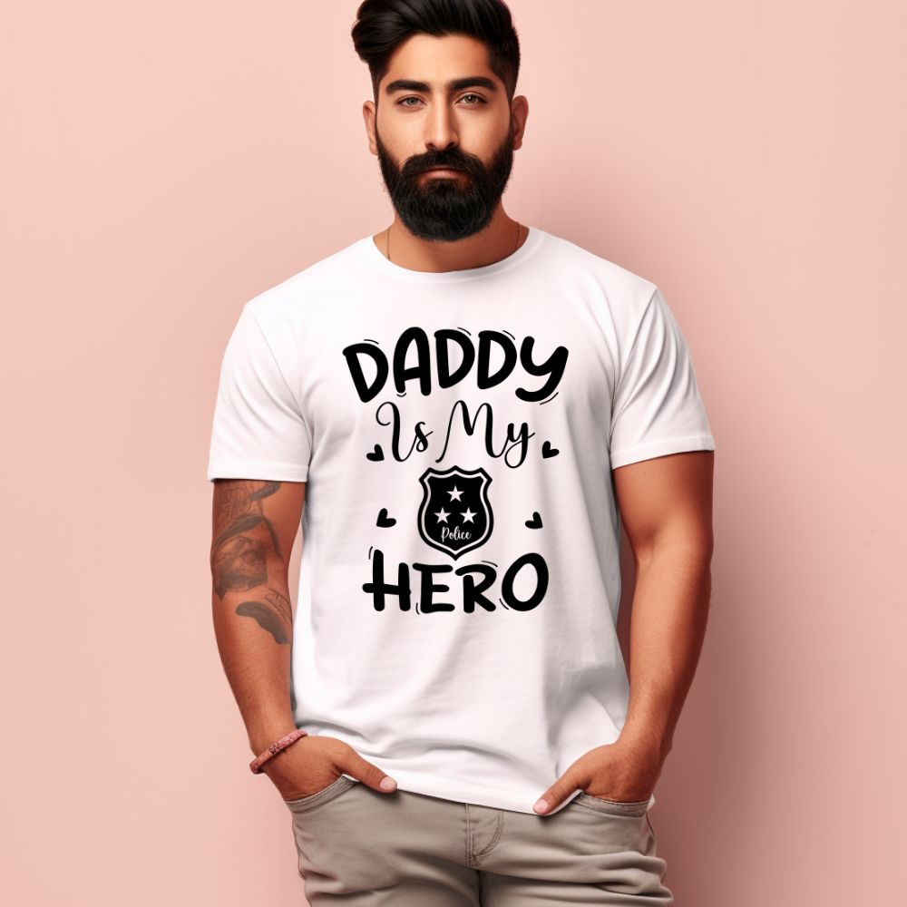 Men's Daddy Is My Hero Design Printed T-Shirt Main image
