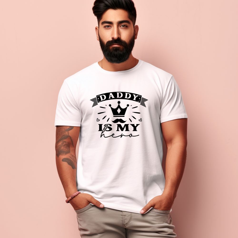 Men's Daddy Is My Hero Design Printed T-Shirt Main image