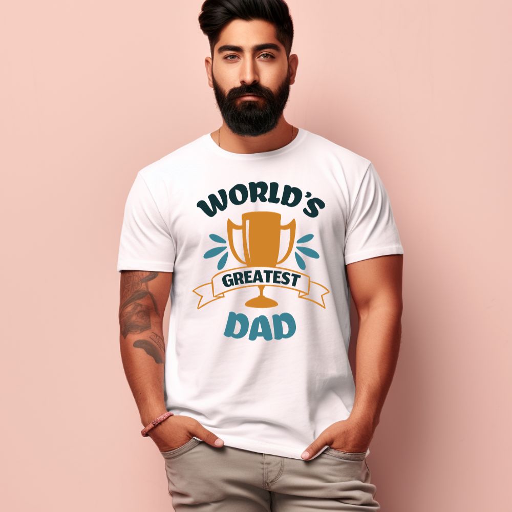 Men's World's Greatest Dad Design Printed T-Shirt